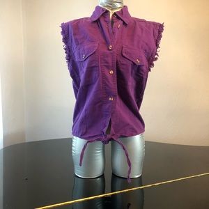 Purple cropped shirt XL